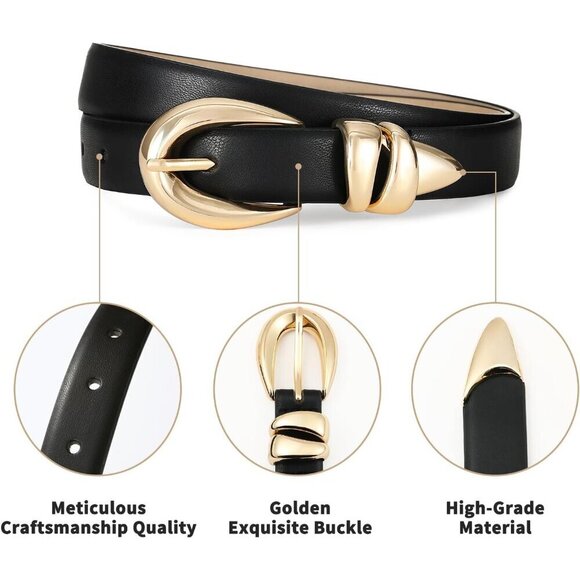 Fashion Women\'s Leather Belt with Gold Buckle for Jeans and Dress main image 7